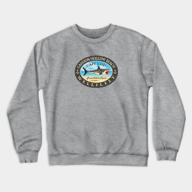 Cahoon Hollow Beach, Wellfleet, Massachusetts (Cape Cod) Great White Shark Crewneck Sweatshirt by jcombs